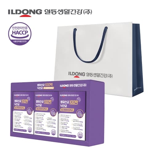 일동생활건강 정품 생유산균 100억 낙산균 쇼핑백포함 30포 3개 (총90포입니다)  3박스  30정