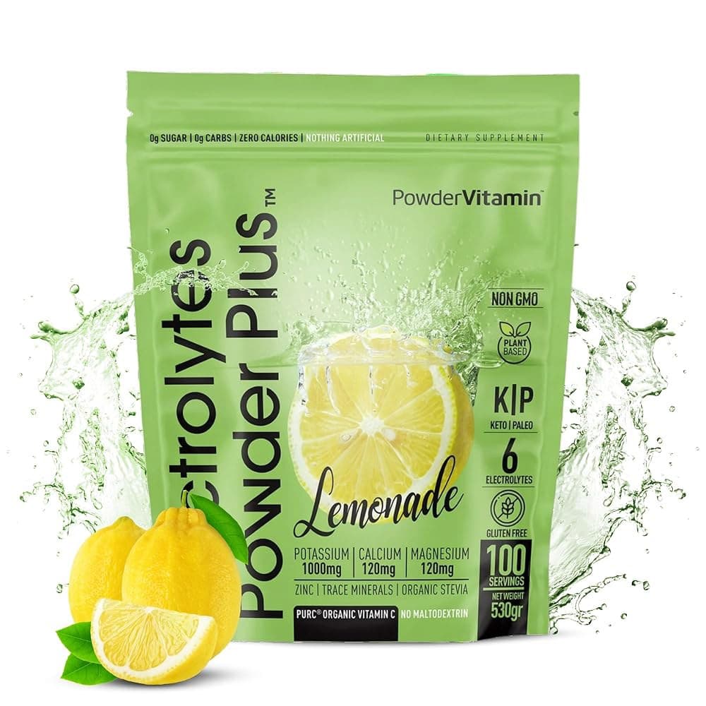 파우더 비타민 전해질 분말 + 케토 레모네이드 (100인분) 설탕 0 말토덱스트린 없음 칼륨 1 000mg 칼슘 120mg 마그네슘 유기 C 칼로리 제로 에너지 하이드  100 S