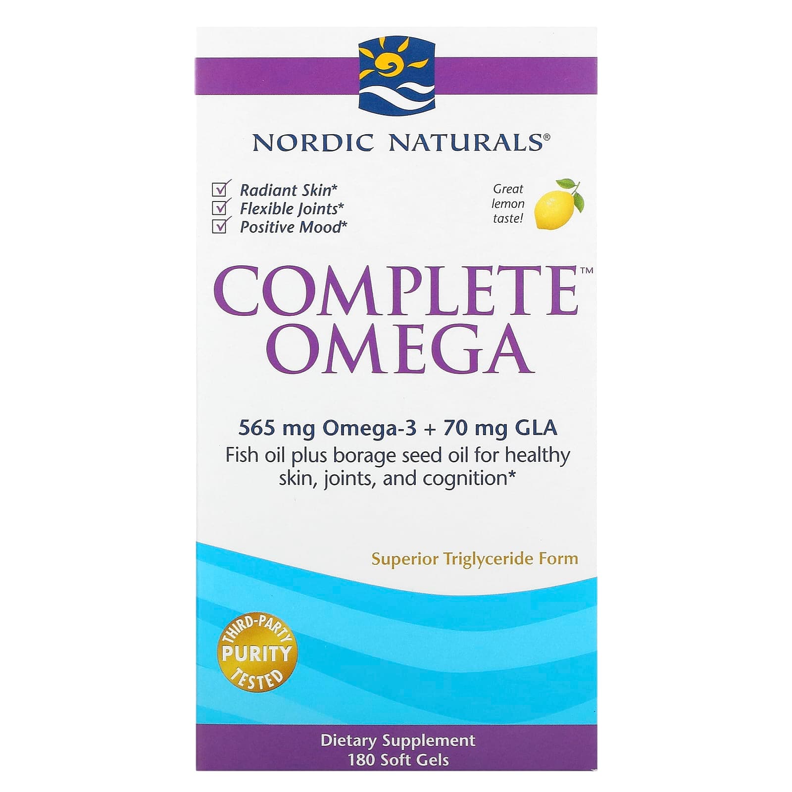 Nordic Naturals 컴플리트 오메가 레몬 1000 밀리그램 180 소프트겔  NordicNaturals컴플리트오메가레몬1000밀리그  1개  180정