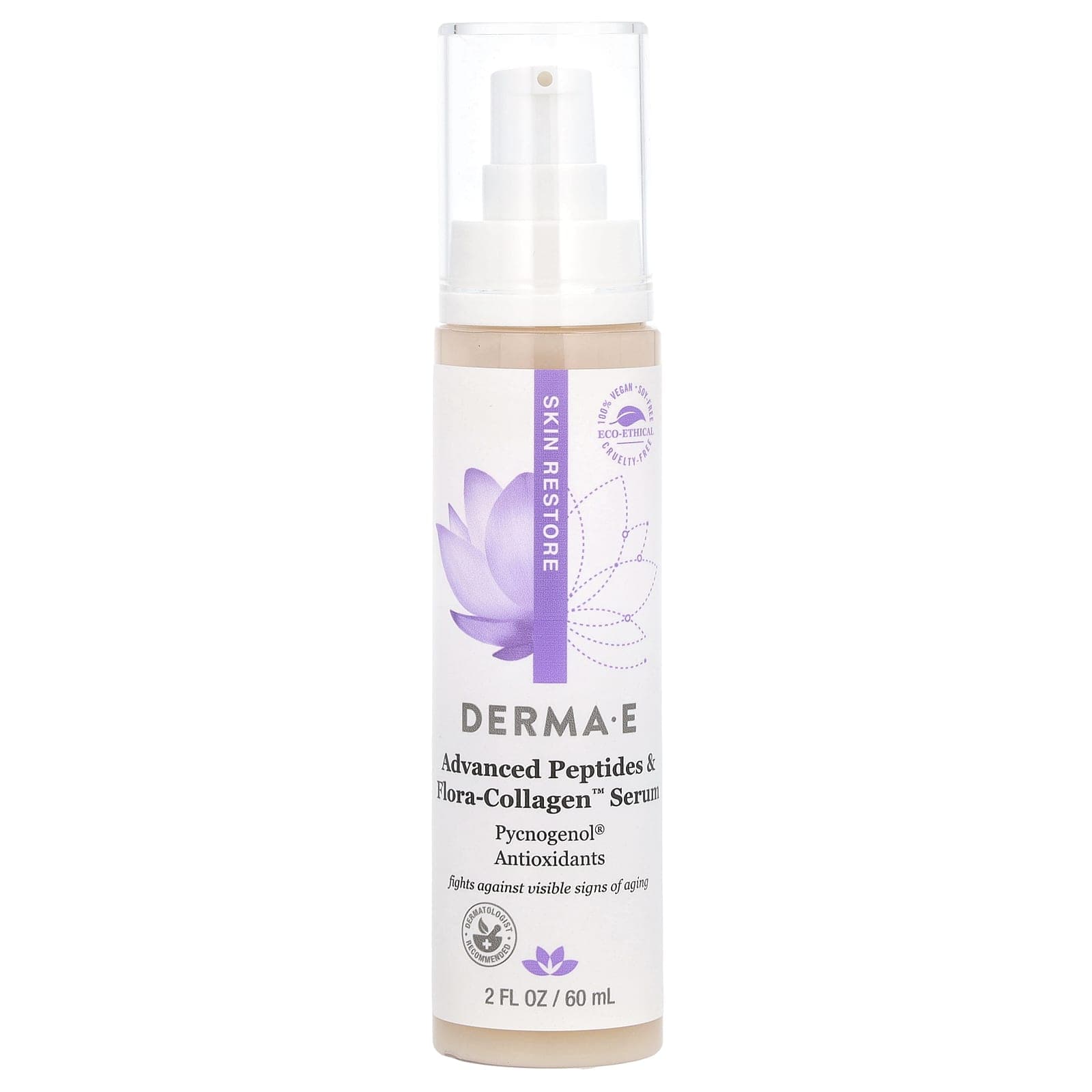 DERMA E 어드밴스드 펩타이드 &amp; 플로라-콜라겐 세럼 60ml(2fl oz)  DERMAE어드밴스드펩타이드플로라콜라겐세럼60ml2fl  1개  60ml
