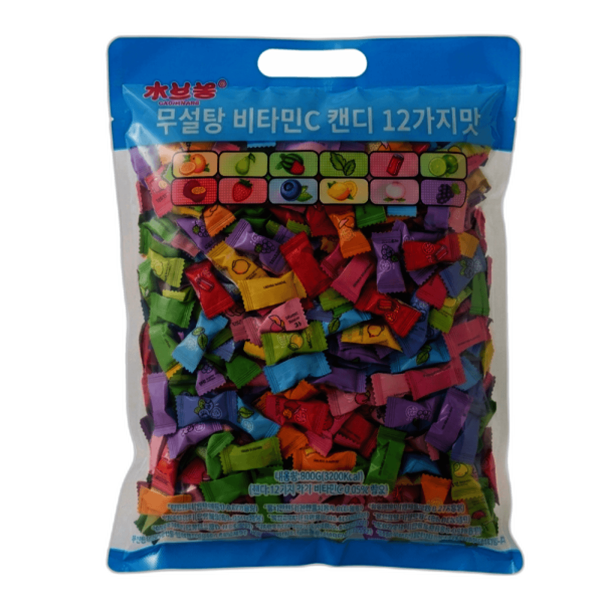 무설탕 비타민c캔디 12가지맛 대용량사탕 미니캔디 디저트캔디  800g  1개