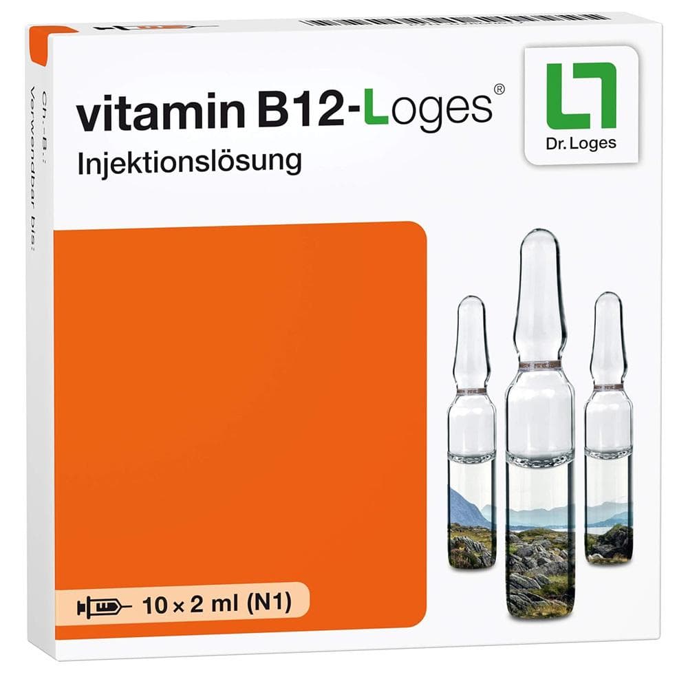 Dr. Loges 비타민B12 솔루션 2ml 10개입 1팩 Vitamin B12-loges injection solution 10 x 2 ml ampoules  1개  20ml
