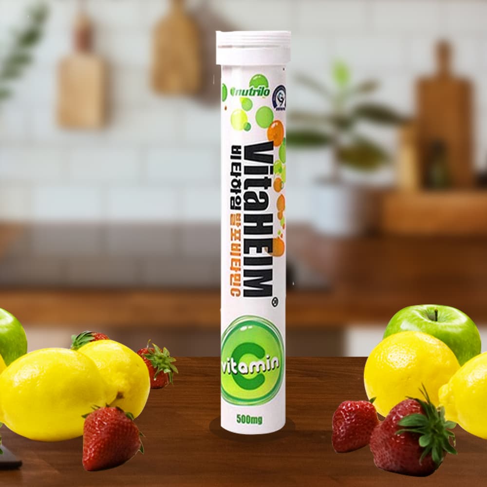 독일 비타하임 발포비타민 에너지음료 20정 물에 타먹는 발포정 마시는 비타민 C