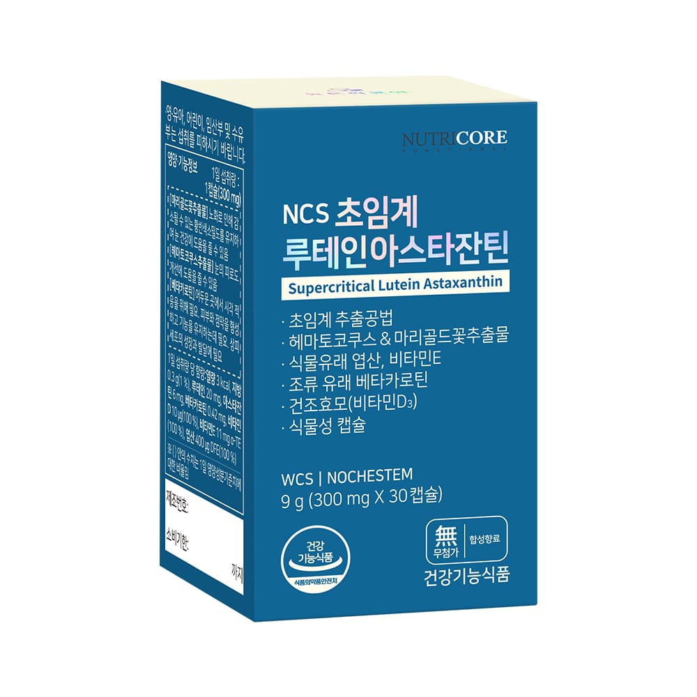 뉴트리코어 NCS 초임계 루테인 아스타잔틴 헤마토쿠스 30캡슐, 1개