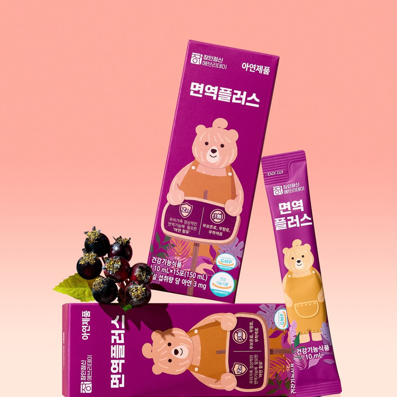 아기 어린이아연 아연 효능 징크시럽 면역플러스 스틱 15포, 1개