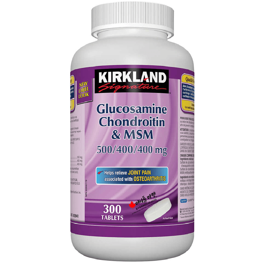 커클랜드 글루코사민 콘드로이친 MSM 관절영양제 1300mg 300정