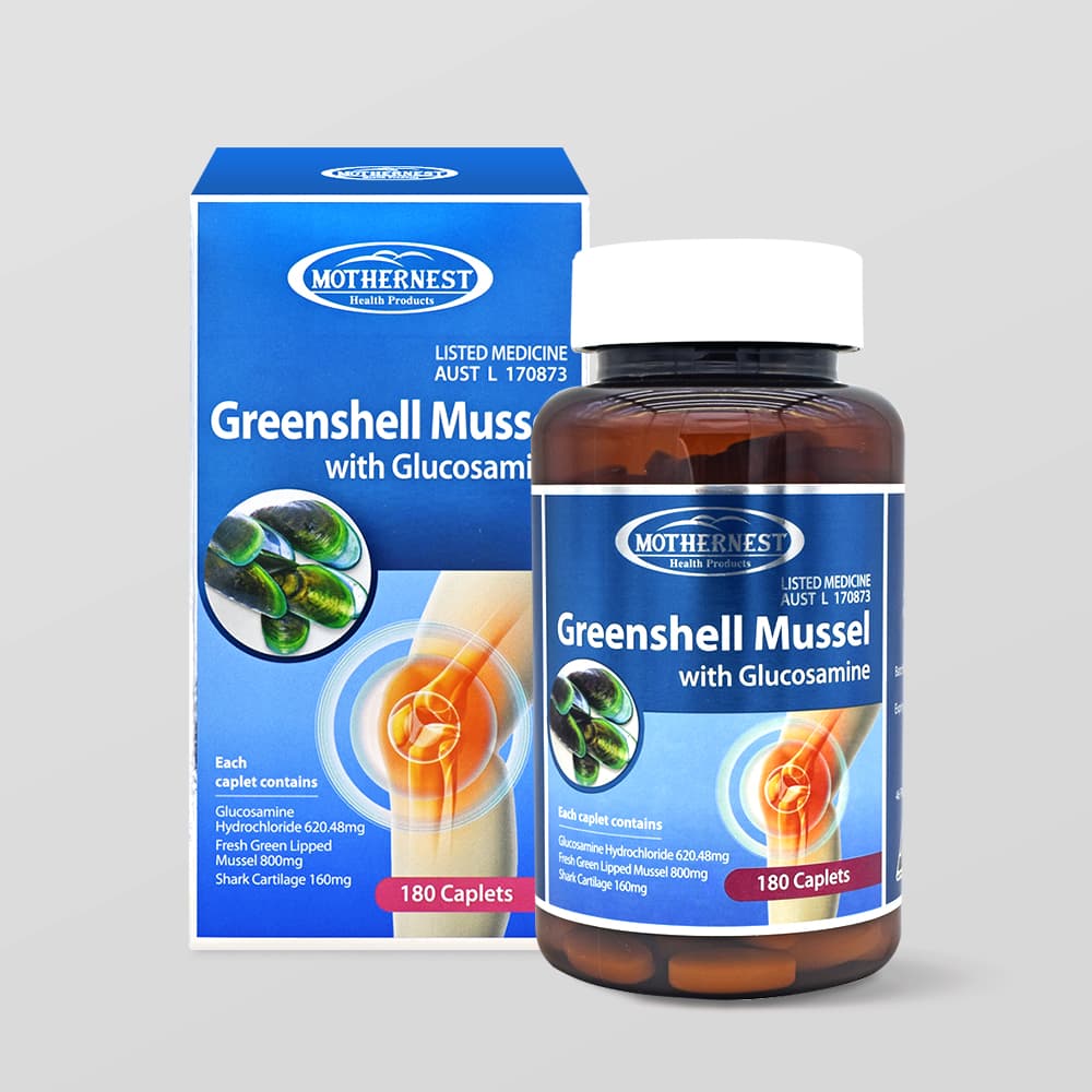 마더네스트 호주직구 초록입홍합 고함량 글루코사민 1500mg 180정 관절연골