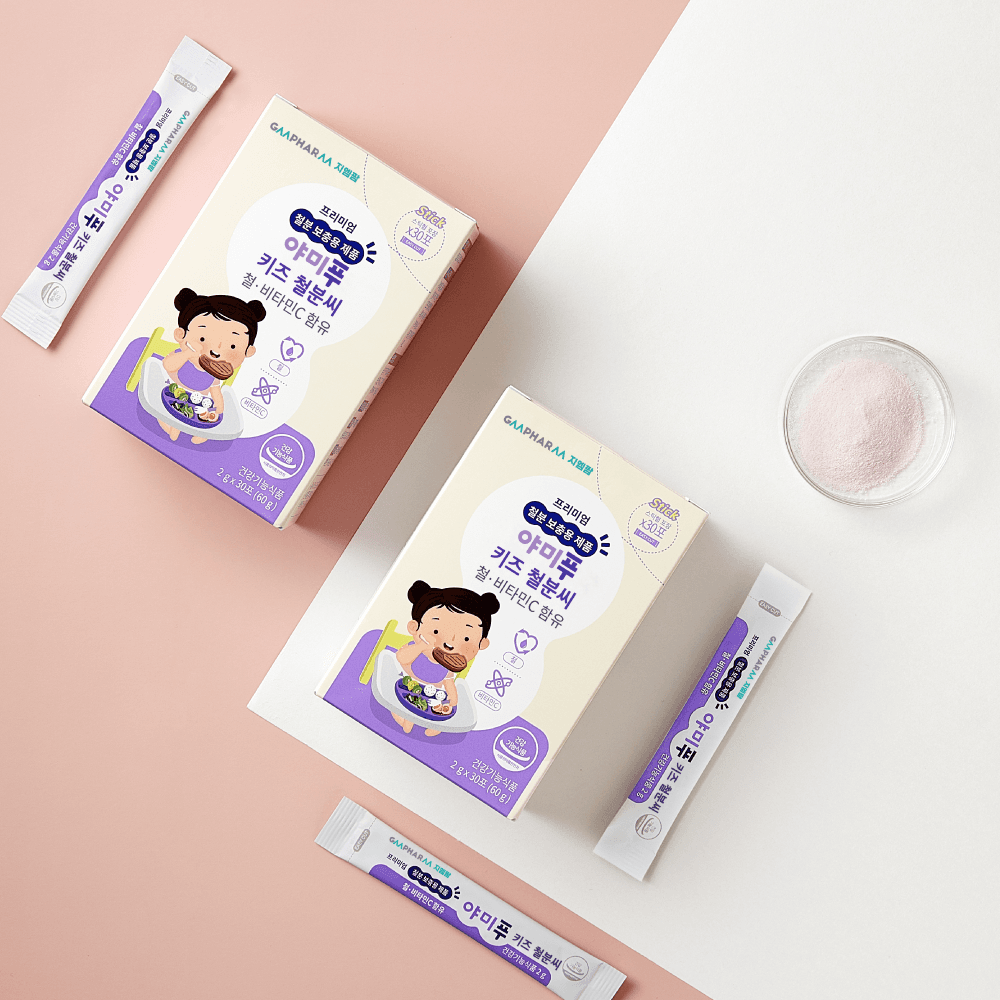 지엠팜 야미푸 키즈 철분씨 어린이 아기 철분제 유아 철분 30포, 2개