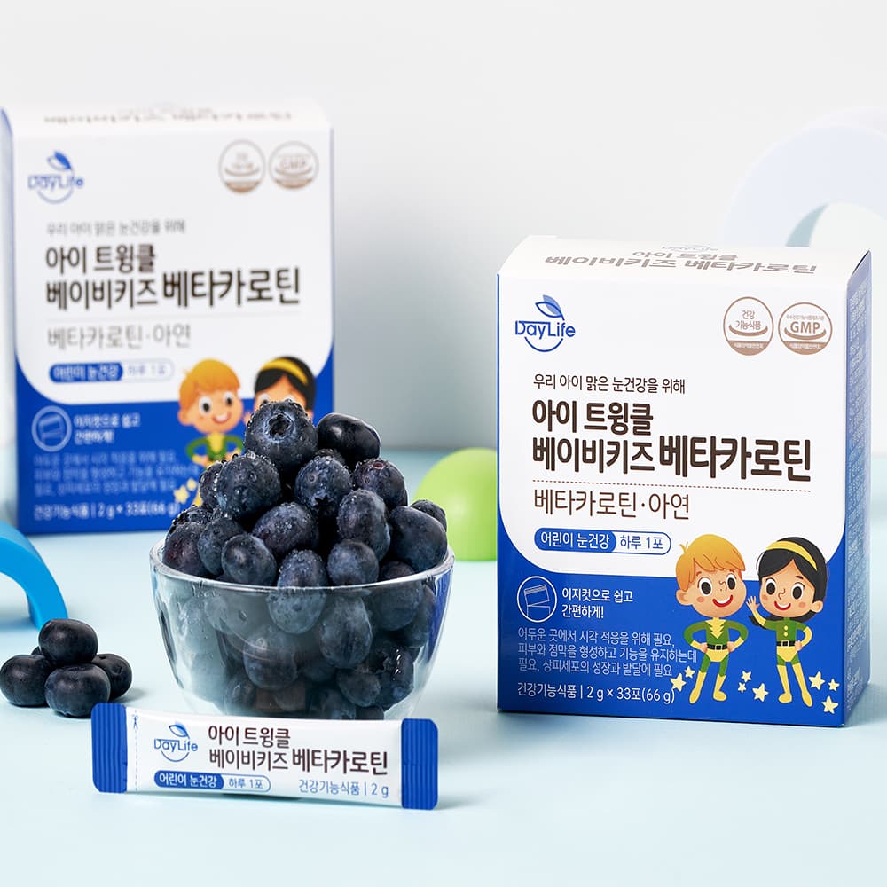 데이라이프 아이 초등학생 눈건강 눈영양제 트윙클 베이비 키즈 베타카로틴 33포, 4개