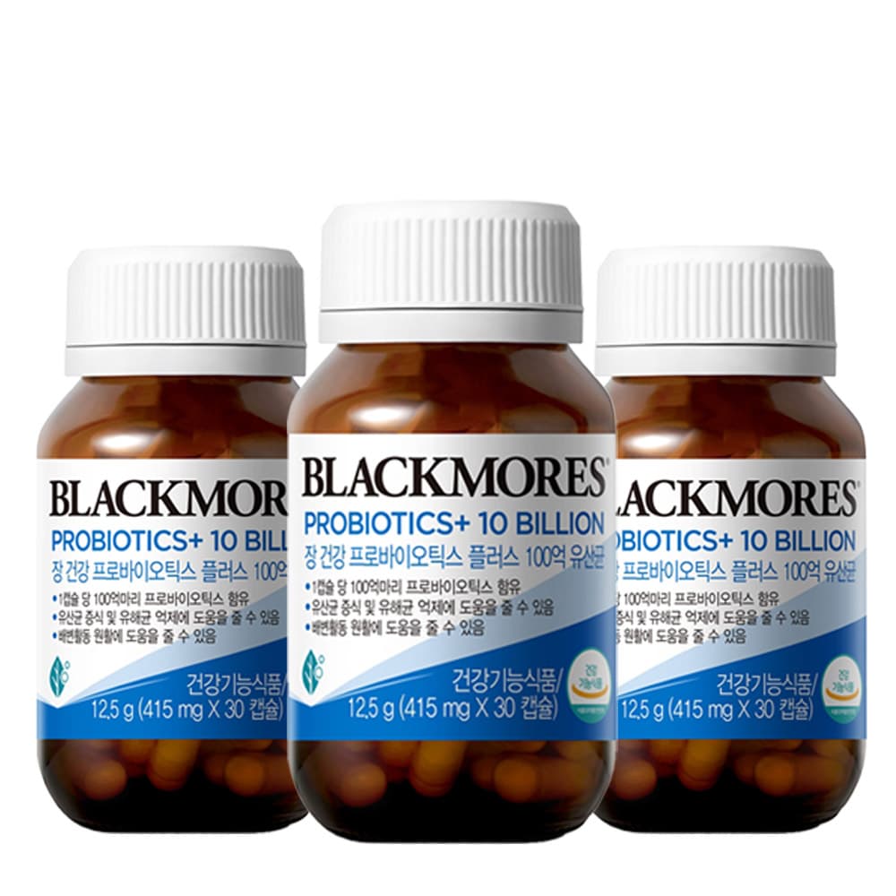 블랙모어스 장건강 프로바이오틱스 플러스 100억 유산균 30캡슐 x 3병