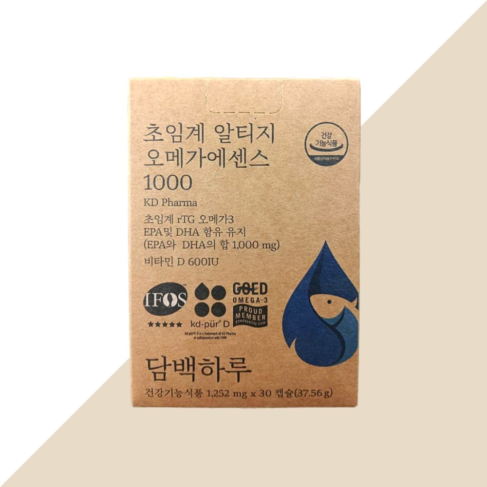 담백하루 초임계 알티지 RTG 오메가3 에센스 1000 단백하루 혈행개선