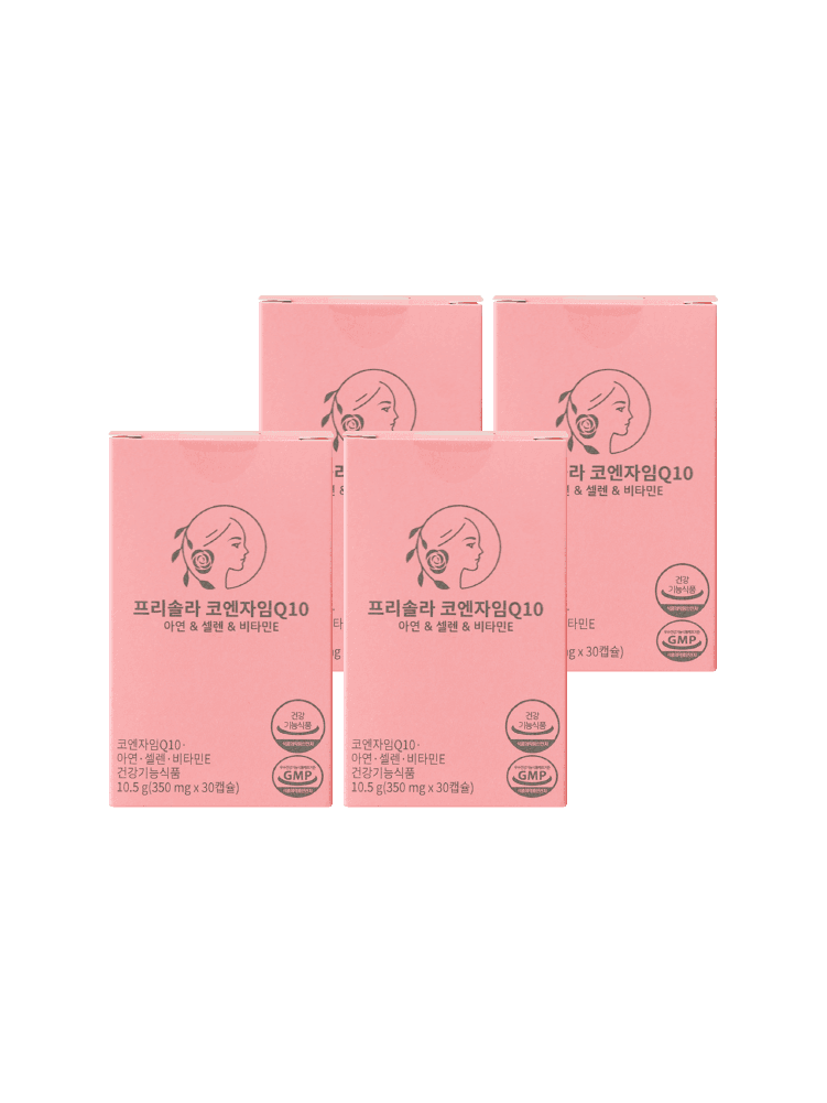 [3+1] 프리솔라 코엔자임Q10 임신준비 항산화 98.9% 코큐텐 COQ10 30캡슐, 4개