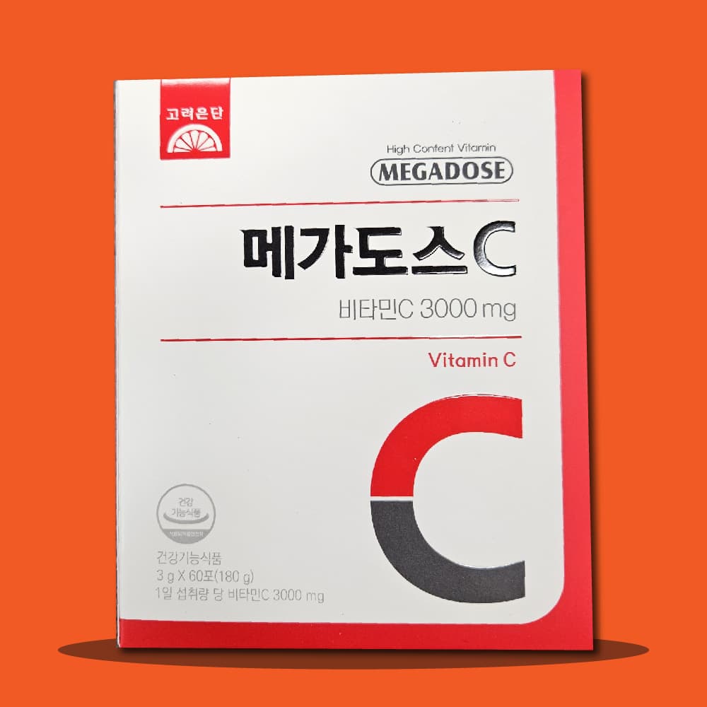 고려은단 메가도스 비타민C 3000 고함량 비타민씨 영국산비타민c 가루 2개월