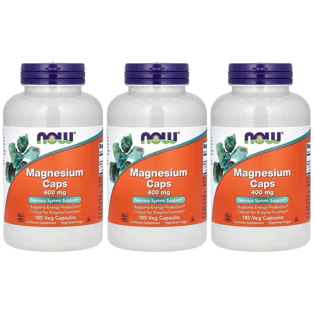 (아이허브) 나우푸드 3개X 마그네슘 캡슐 400mg 베지 캡슐 180정