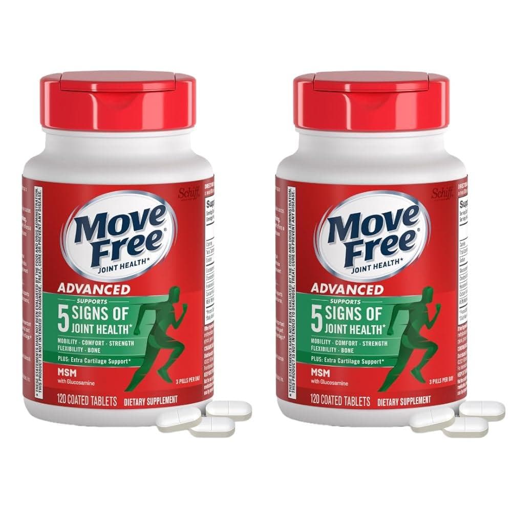 (1+1) 무브프리 어드밴스드 MSM 글루코사민 콘드로이친 히알루론산 황산염 120정