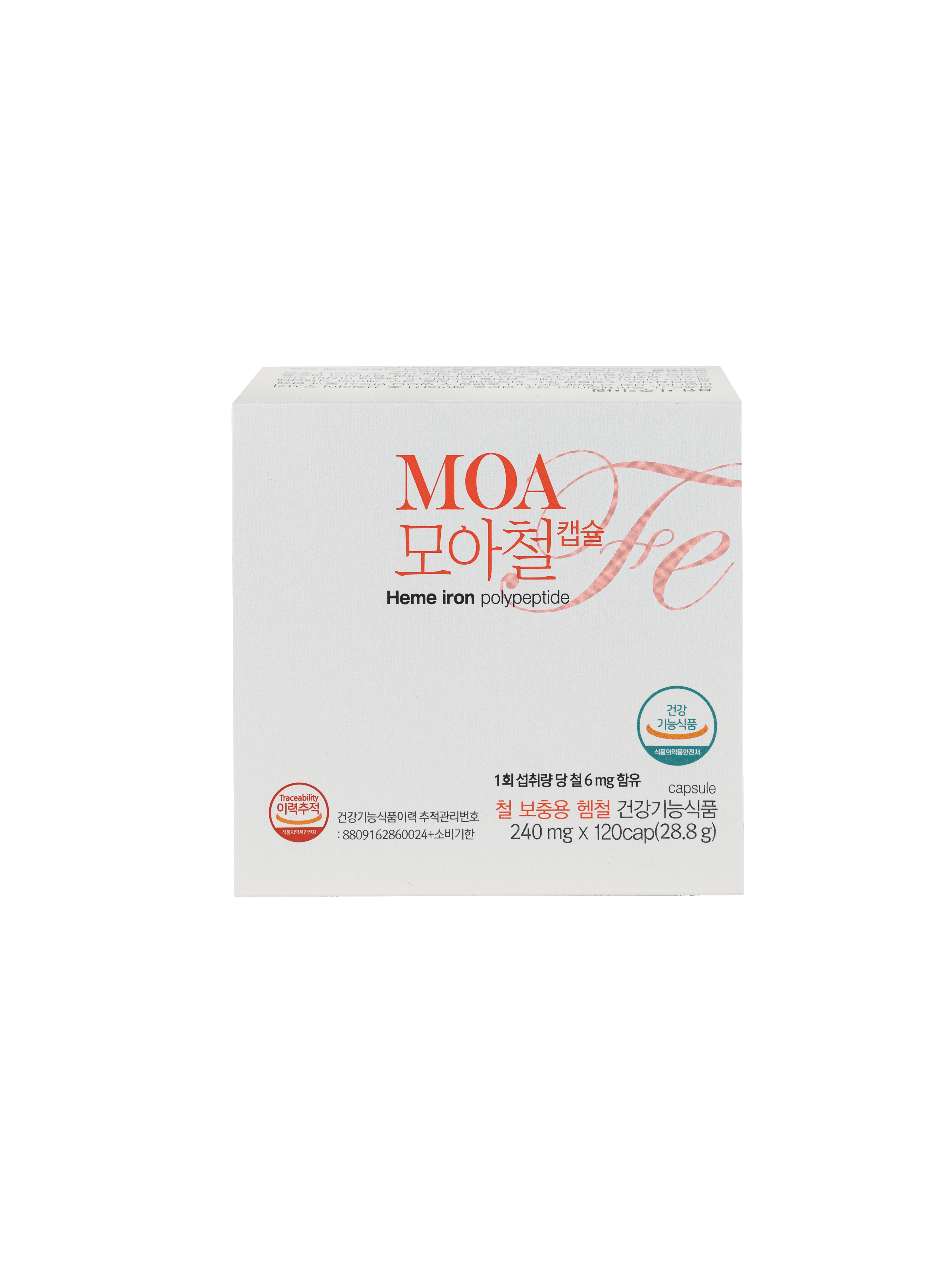 모아철 캡슐 240 mg x 120 cap 가용성 헴철 철분제