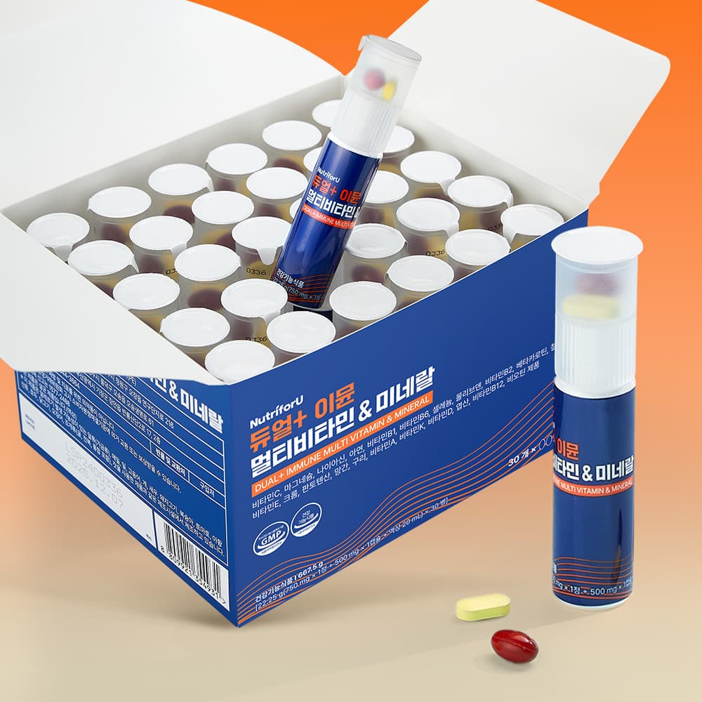 뉴트리포유 올인원 멀티 비타민 듀얼 이뮨샷 30개입 피로회복 액상 마시는 미네랄 종합영양제