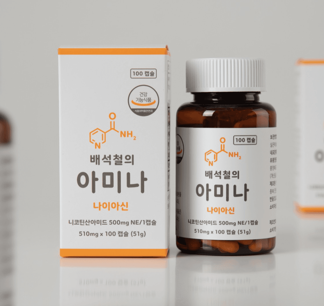 배석철의 아미나 고용량 비타민B3 500mg 미국산 니코틴산아미드 100캡슐, 1개