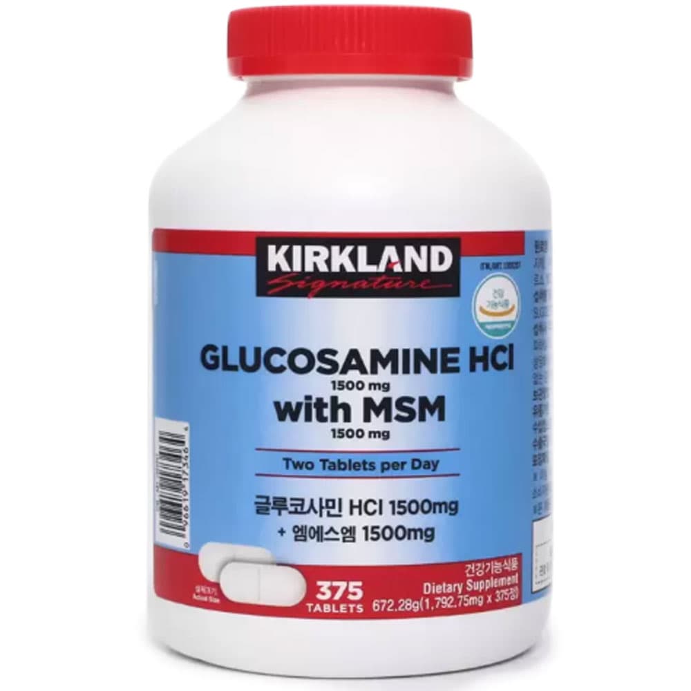 커클랜드 글루코사민HCI 1500mg+엠에스엠 1500mg 코스트코 관절 375정, 1개