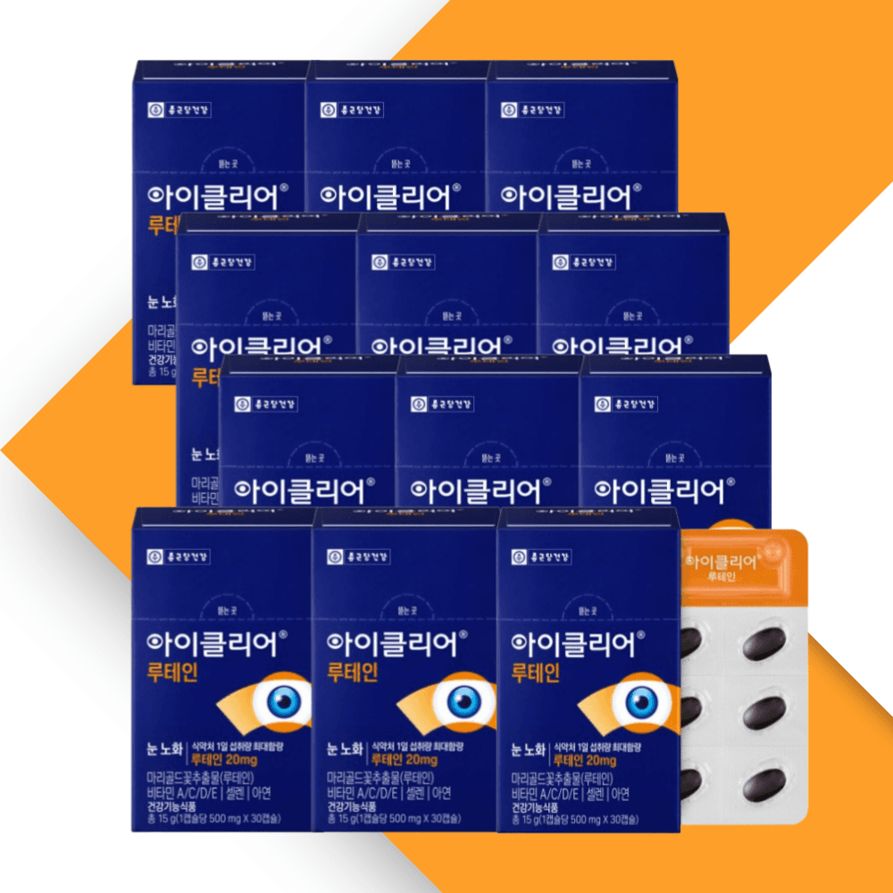 종근당 아이클리어 루테인 눈건강 차인표 30캡슐, 12개