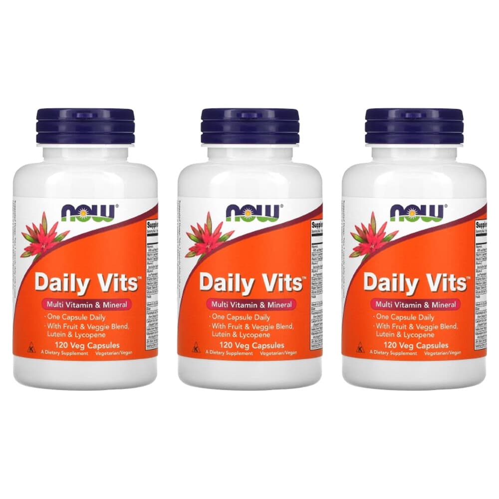 (아이허브) 나우푸드 3개X Daily Vits 종합비타민 &amp; 미네랄 베지 캡슐 120정