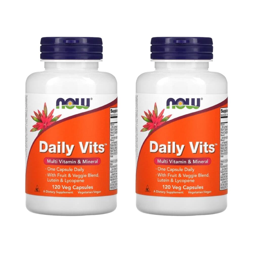 (아이허브) 나우푸드 2개X Daily Vits 종합비타민 &amp; 미네랄 베지 캡슐 120정