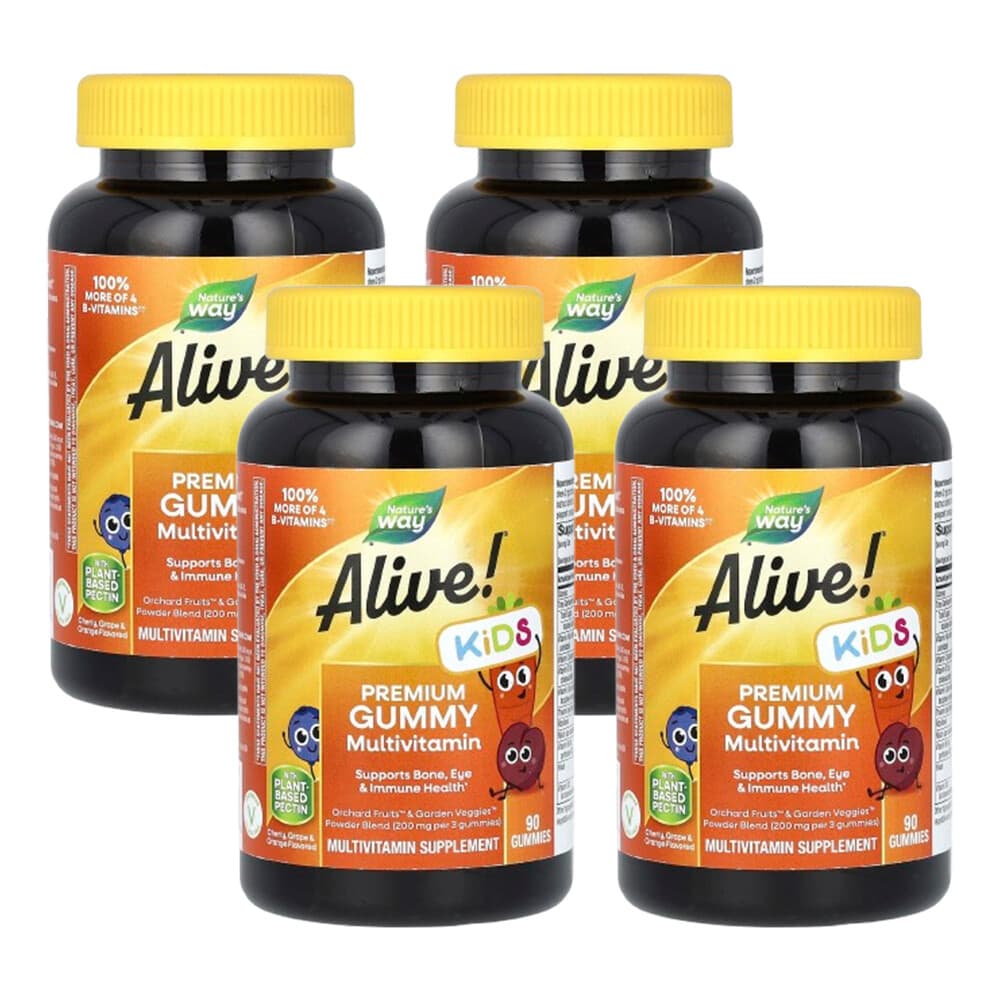 (아이허브) 네이처스웨이 4개X Alive 어린이용 종합비타민 구미젤리 90개