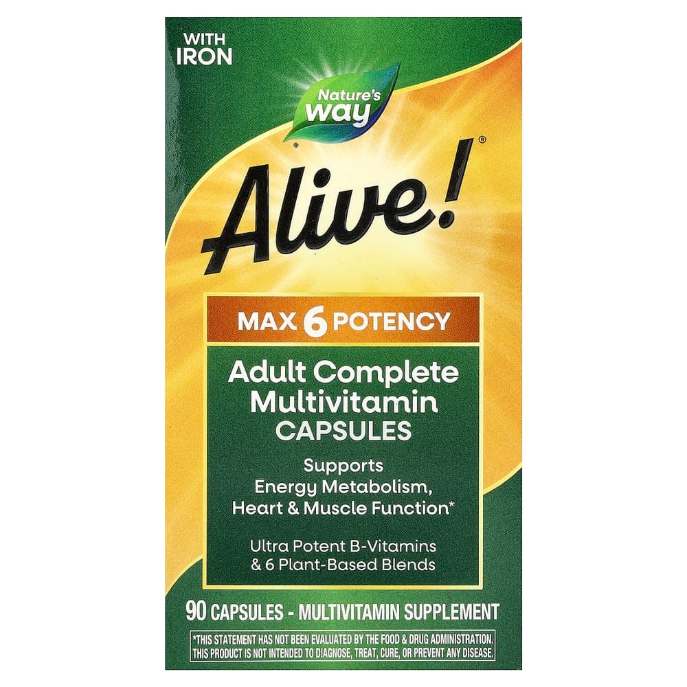 (아이허브) 네이처스웨이 Alive Max6 Potency 종합비타민 캡슐 90정