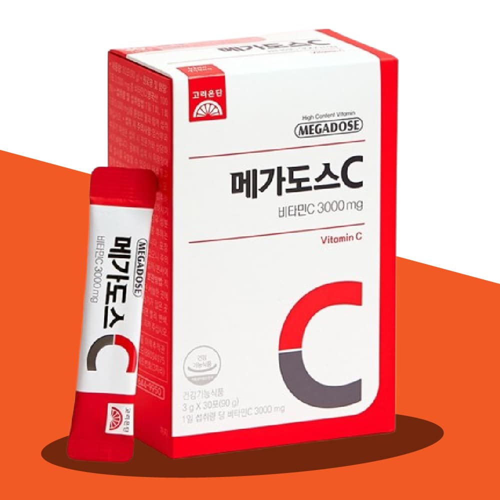 고려은단 메가도스 C3000 고함량 비타민씨 메가비타민 분말 가루 스틱 1개월 30포