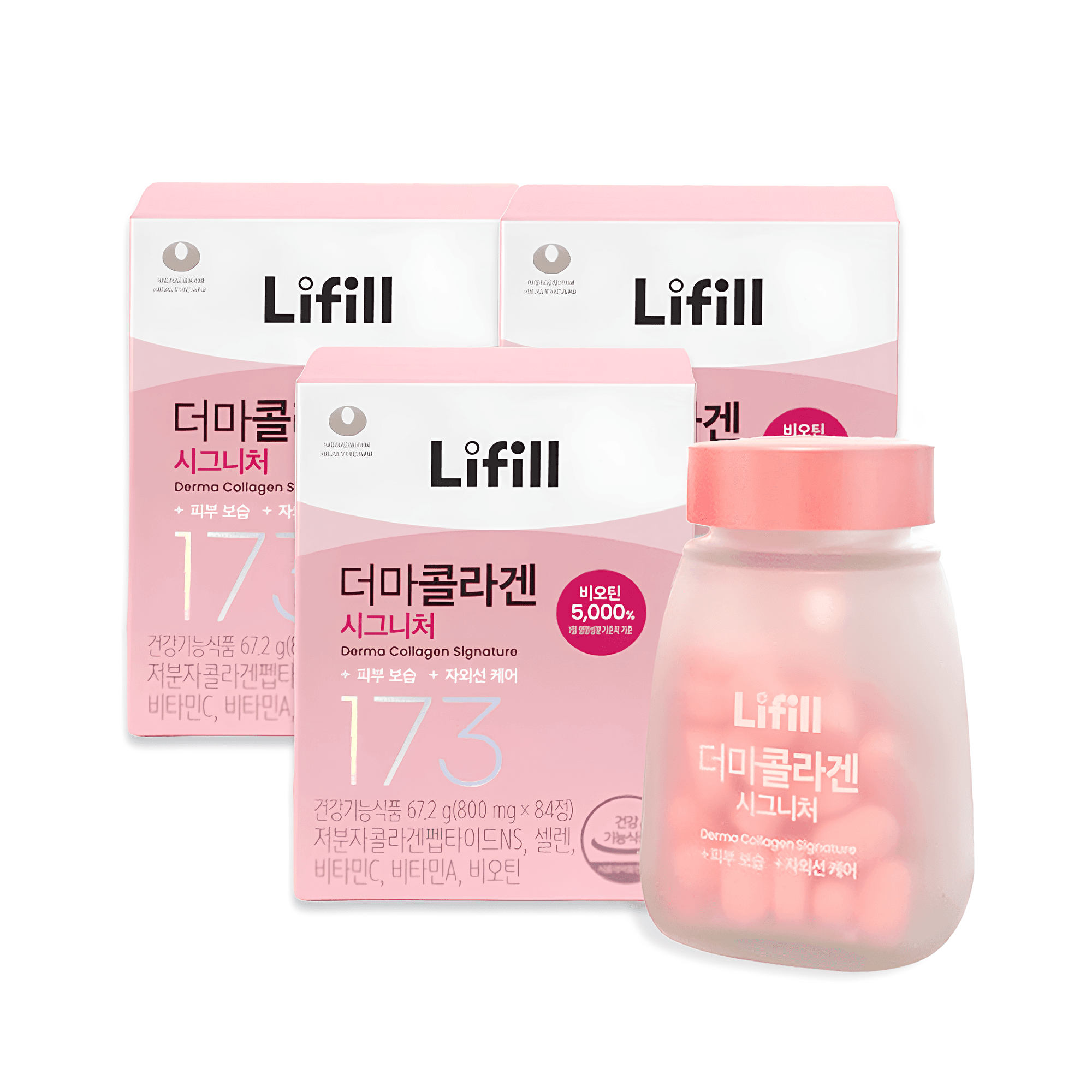 라이필 더마콜라겐 시그니처 173달톤 초저분자 어린피쉬콜라겐 비오틴 84정, 3개
