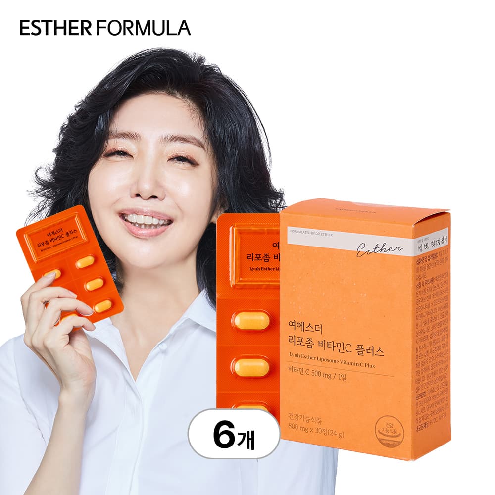 [국민영양] 여에스더 리포좀비타민C 플러스(체내흡수UP 비타민 500%) 30정, 6개