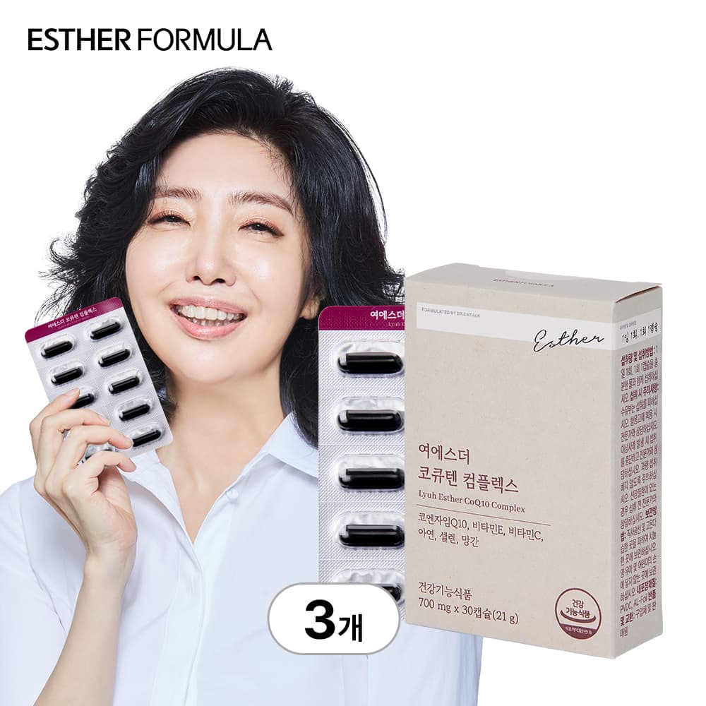 [국민영양] 여에스더 코큐텐 컴플렉스 (혈압 감소·항산화 코엔자임Q10) 30캡슐, 3개