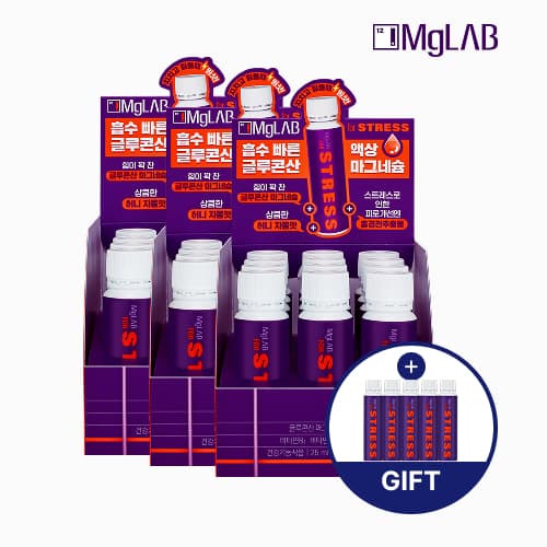 [5입추가증정] 마그랩 포 스트레스 마시는 액상 글루콘산 마그네슘 비타민B 12개입, 3개