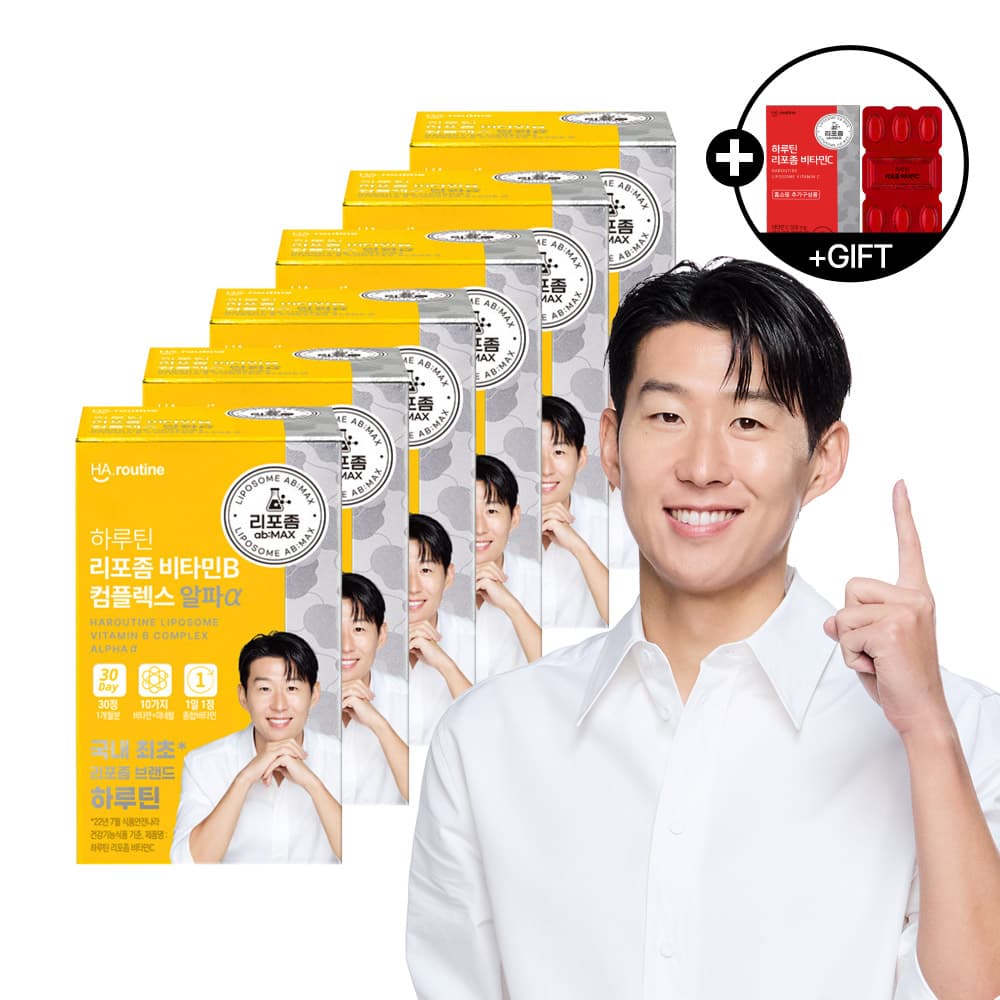 [손흥민 PICK] 하루틴 리포좀 비타민B 컴플렉스 알파a 30정, 6개