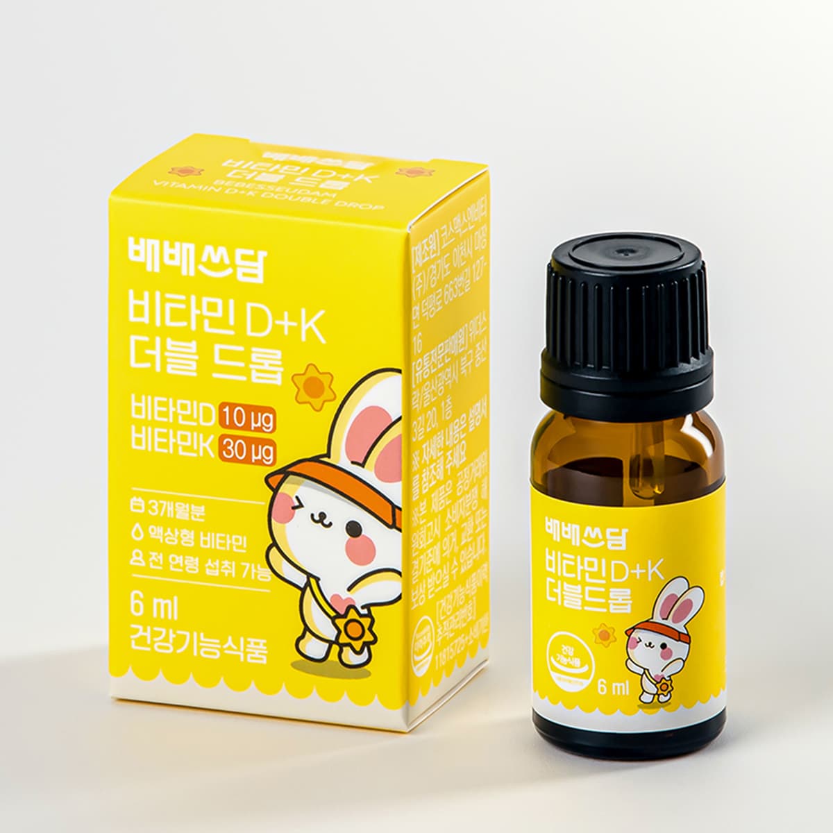 배배쓰담 아기 비타민D3 비타민K2 드롭 어린이 액상 영 유아 400IU 6ml, 1개