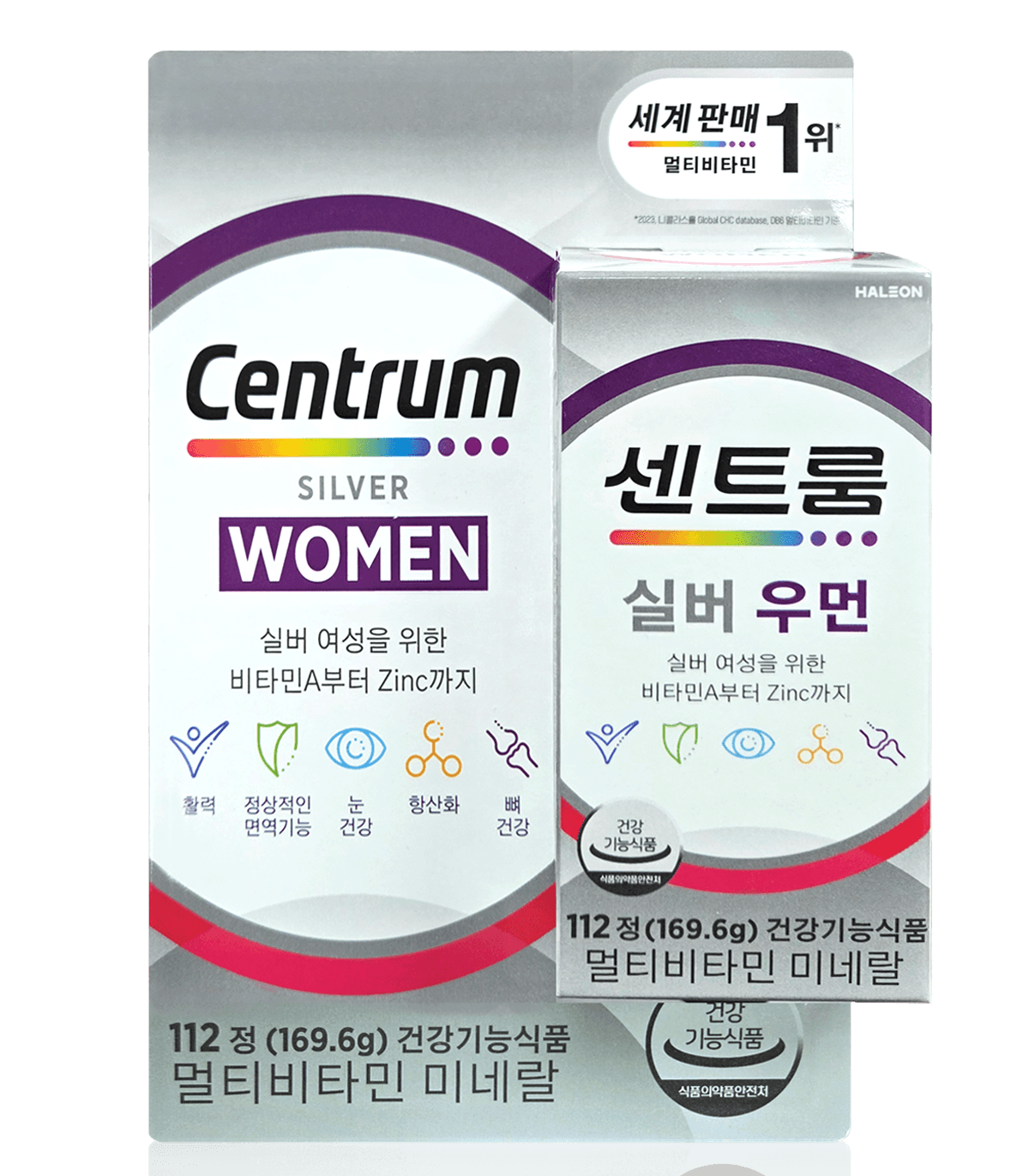 센트룸 실버 포 우먼 종합 멀티 비타민 영양제 112정 비타민B12 대용량